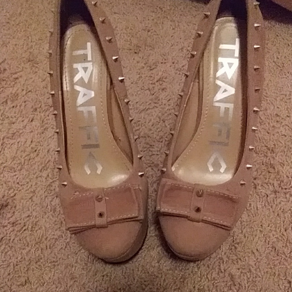 Tan wedge heels